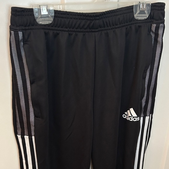 Adidas Kids Black Joggers with White Stripes - Picture 3 of 10